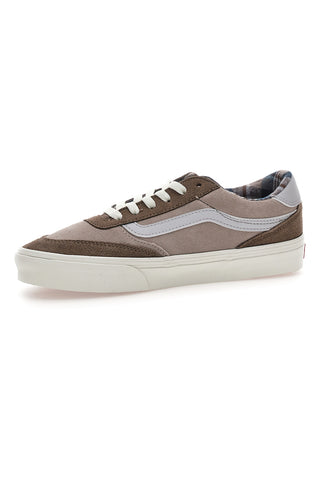 Sneakers marroni in suede con fodera plaid Vans Brooklyn LS