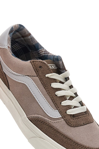 Sneakers marroni in suede con fodera plaid Vans Brooklyn LS