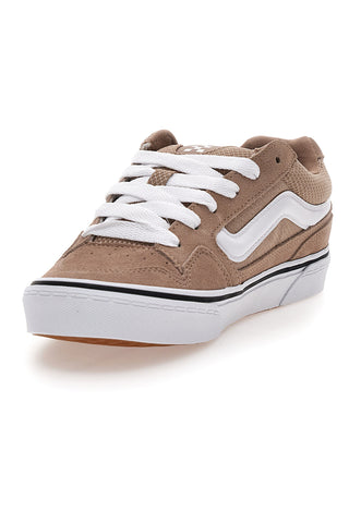 Beige Wildleder-Sneaker mit weißen Details Vans Caldrone