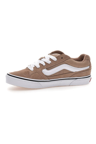 Beige Wildleder-Sneaker mit weißen Details Vans Caldrone