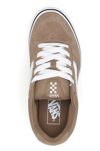 Beige Wildleder-Sneaker mit weißen Details Vans Caldrone