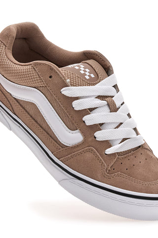 Beige Wildleder-Sneaker mit weißen Details Vans Caldrone