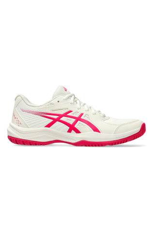 Asics COURT SLIDE 4 Weiße Padel-Tennisschuhe mit rosa Details, leicht und atmungsaktiv