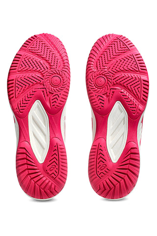 Asics COURT SLIDE 4 Weiße Padel-Tennisschuhe mit rosa Details, leicht und atmungsaktiv