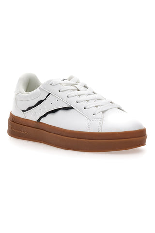Champion PRESTIGE PLATFORM weiße Sneakers mit braunen Sohlen