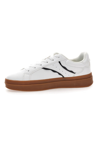 Champion PRESTIGE PLATFORM weiße Sneakers mit braunen Sohlen