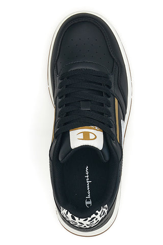 Schwarze Sneaker mit Animalier-Details und zweifarbiger Sohle Champion RD18 HERITAGE PERF WNS