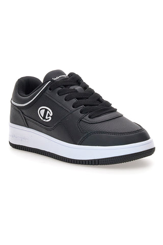 Champion RD18 Low schwarze Sneakers im Tennisstil mit zweifarbiger Sohle