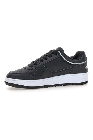 Champion RD18 Low schwarze Sneakers im Tennisstil mit zweifarbiger Sohle