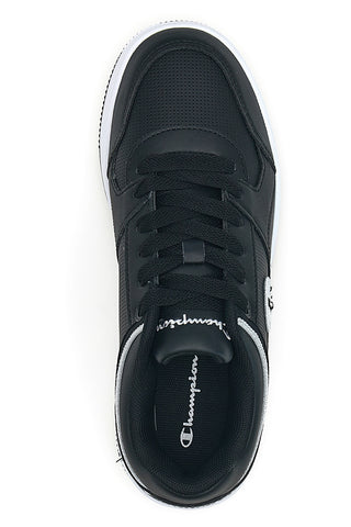 Champion RD18 Low schwarze Sneakers im Tennisstil mit zweifarbiger Sohle