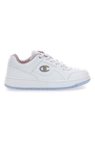 Sneakers bianche stile basket con suola trasparente Champion RD18 Low G GS