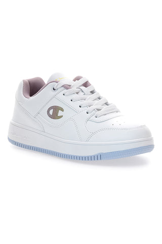 Sneakers bianche stile basket con suola trasparente Champion RD18 Low G GS