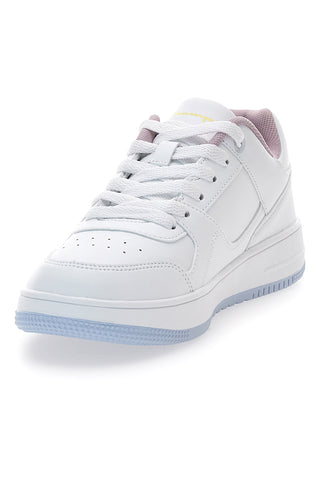 Sneakers bianche stile basket con suola trasparente Champion RD18 Low G GS