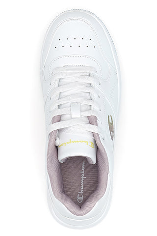 Champion RD18 Low G GS – Weiße Basketball-Sneaker mit transparenter Sohle