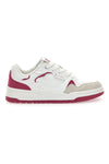 Champion RD18 Heritage Flap Low G GS – Weiße Sneakers mit Fuchsia-Details und Wildlederspitze