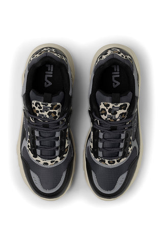 Schwarze Sneakers mit Animalier-Details und dicker Sohle Fila FFW0194