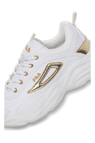Fila FFW0586 weiße Sneakers mit goldenen Details und klobiger Sohle