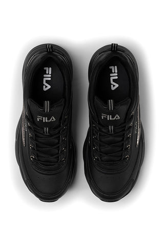 Schwarze Sneakers mit silbernen Details und dicker Sohle Fila FFW0586