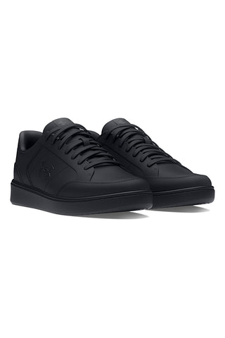 Offizielle Under Armour-Sneaker mit schwarzem Obermaterial aus Leder für alltäglichen Komfort