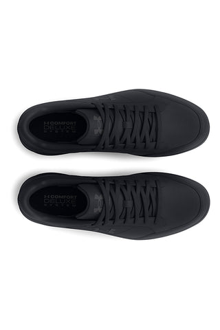 Offizielle Under Armour-Sneaker mit schwarzem Obermaterial aus Leder für alltäglichen Komfort