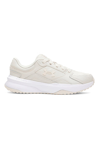 Beige Sneaker mit Ledereinsätzen und gepolsterter Sohle Under Armour Edge Leather