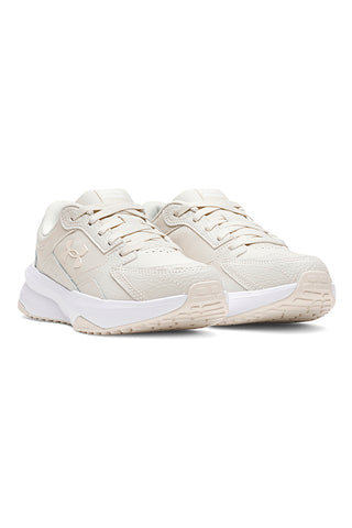 Beige Sneaker mit Ledereinsätzen und gepolsterter Sohle Under Armour Edge Leather