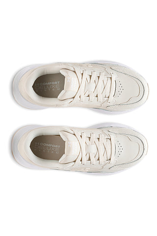 Beige Sneaker mit Ledereinsätzen und gepolsterter Sohle Under Armour Edge Leather