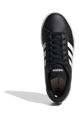 Adidas Grand Court Base 2 Schwarze Sneaker mit weißen 3-Streifen
