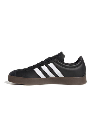 Adidas VL Court Base schwarze Schuhe mit weißen Streifen und Gummisohle