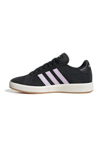 Sneakers nere con strisce lilla in suede Adidas Grand Court Base 00s