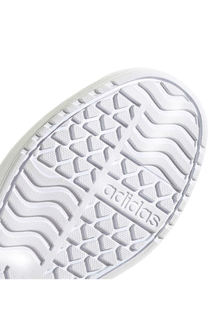Schwarze Wildleder-Plateau-Sneaker mit weißen Streifen Adidas VL Court Bold J