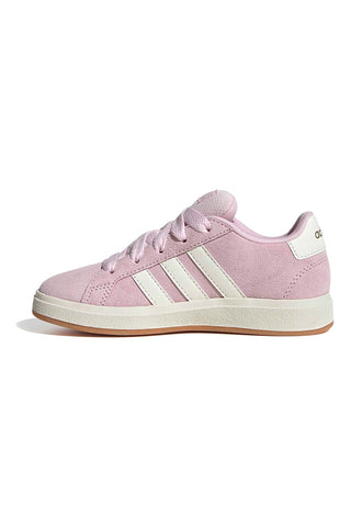 Adidas Grand Court 00s K Rosa Wildlederschuhe mit weißen Streifen