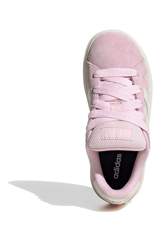 Scarpe rosa in suede con strisce bianche Adidas Grand Court 00s K