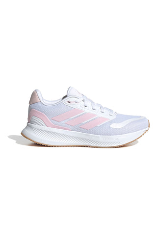 Scarpe da running bianche con dettagli rosa e suola Cloudfoam Adidas Runfalcon 5 J