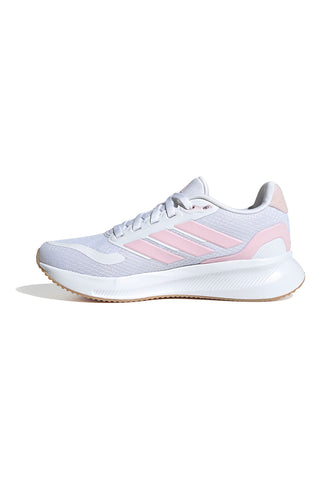 Scarpe da running bianche con dettagli rosa e suola Cloudfoam Adidas Runfalcon 5 J