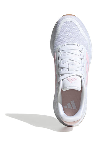Scarpe da running bianche con dettagli rosa e suola Cloudfoam Adidas Runfalcon 5 J