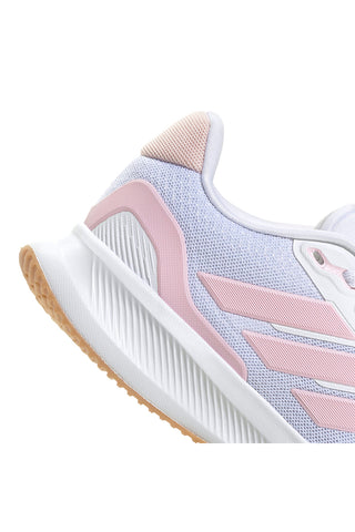 Scarpe da running bianche con dettagli rosa e suola Cloudfoam Adidas Runfalcon 5 J