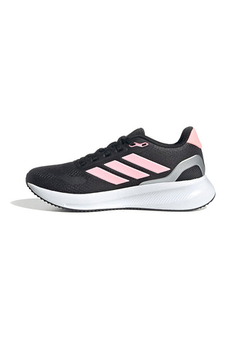 Sneakers da running nere con dettagli rosa in mesh Adidas Runfalcon 5 J
