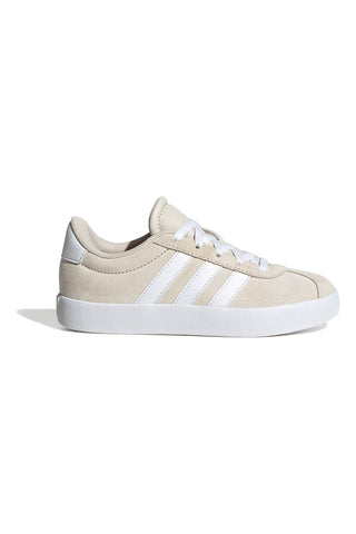 Beige Ledersneaker mit weißen Streifen Adidas VL Court 3 K