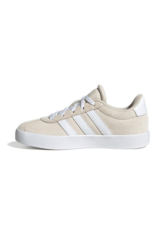Sneakers beige in pelle con strisce bianche Adidas VL Court 3 K