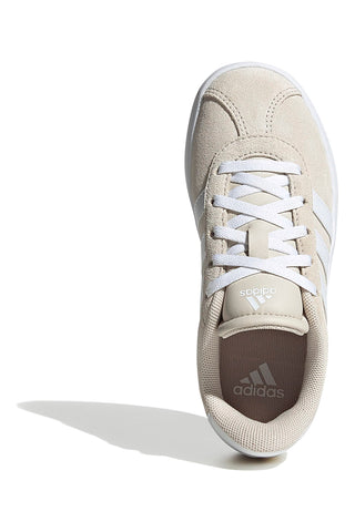 Sneakers beige in pelle con strisce bianche Adidas VL Court 3 K