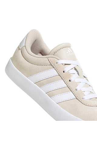 Sneakers beige in pelle con strisce bianche Adidas VL Court 3 K