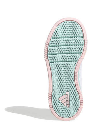 Adidas Tensaur Sport 2.0 K weiße Sneakers mit pastellfarbenen Details aus synthetischen Materialien