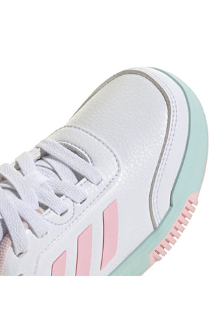 Adidas Tensaur Sport 2.0 K weiße Sneakers mit pastellfarbenen Details aus synthetischen Materialien