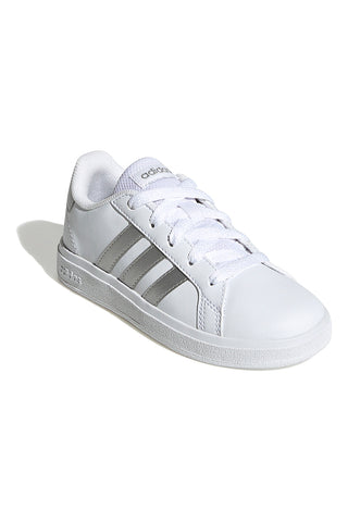 Sneakers bianche con strisce argento Adidas Grand Court 2 K