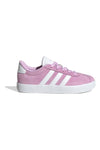 Adidas VL Court 3.0 K Rosa Wildleder-Sneaker mit weißen Streifen