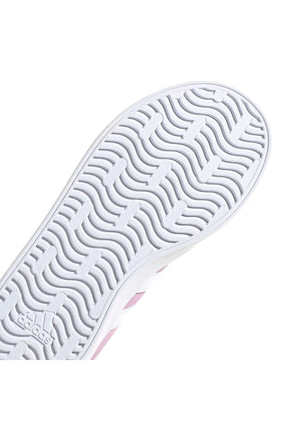 Sneakers rosa in suede con strisce bianche Adidas VL Court 3.0 K