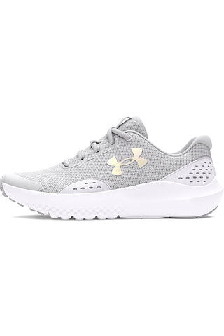 Scarpe da ginnastica donna grigie in mesh Under Armour GGS Surge 4