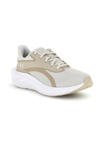 Weiße und beige Laufschuhe mit atmungsaktivem Mesh und Charged+ Cushioning Under armour W Ascend