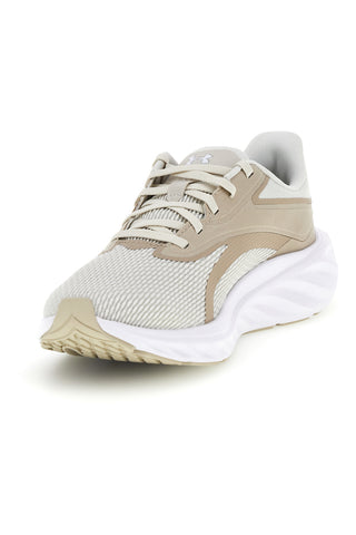 Weiße und beige Laufschuhe mit atmungsaktivem Mesh und Charged+ Cushioning Under armour W Ascend